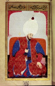 Soliman (Suleyman) I den storslåede (1494-1566), Sultan Ottoman Miniature fra manuskriptet "" Human Physiognomy (Om personlige arrangementer af osmannere) af Seyyid Lokman Hussein. (Ms. ty6087 folio 27b) af Ottoman School