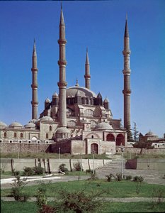 Udsigt over Selimiye-moskeen (1575) af Ottoman School