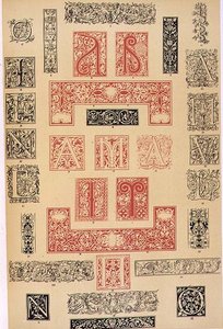 Eksemplarer af typografiske udsmykninger fra 1500-tallets Italien og Frankrig, udgivet af Aldine, Giunta og Stephan, kapitel XIX, plade XC, fra 