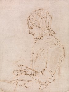 Studie af Kunstnerens Moder Syning