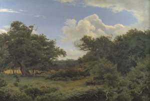 Oak Trees in Nordskoven near Jægerspris, Zealand af P.C. Skovgaard