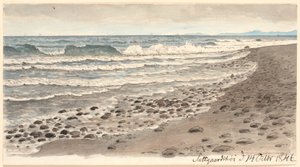 Strandbred med udsigt over Kattegat mod Kullen. af P.C. Skovgaard