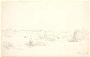 Udsigt over et bakket landskab. af P.C. Skovgaard