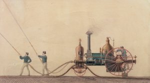 Den første dampbrandmaskine brugt i USA i 1841, 1865 af P.R. Hodge