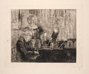 Edvard og Nina Grieg ved klaveret af Peder Severin Krøyer