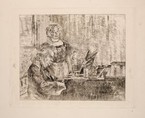 Edvard og Nina Grieg ved klaveret af Peder Severin Krøyer