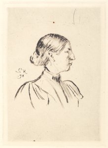 Portræt af Anna Ancher, profil af Peder Severin Krøyer