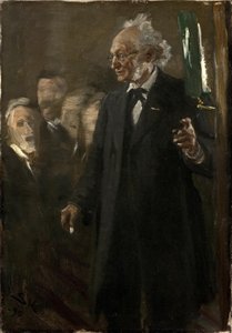 Professor i zoologi, Japetus Steenstrup holder foredrag af Peder Severin Krøyer