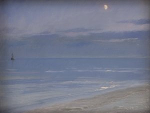 Skagen Strand i måneskin af Peder Severin Krøyer