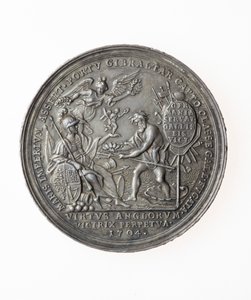 Medalje til minde om britiske sejre, 1704 (sølv) af P. H. Muller