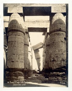 Hypostyle hall, tempel for Amun-Re, Karnak, Egypten, 1878 af P Sebah