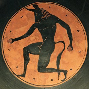 Minotaurus oldgræske keramik, ca. 515- (keramik med sorte figurer) af Painter of London E342