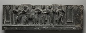Bachlanian Relief, Pakistan, Gandhara, Buner-området, Tidlig Kushan-periode (ad 1-320) (skifer) af Pakistani School
