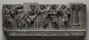 Bachlanian Relief, Pakistan, Gandhara, Buner-området, Tidlig Kushan-periode (ad 1-320) (skifer) af Pakistani School