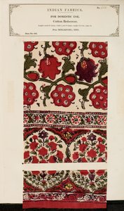 Bomuldsprøve fra Shikarpore i Sind, fra The Collection of the Textile Manufacturers of India, af John Forbes Watson, udgivet i 1866 af Pakistani School