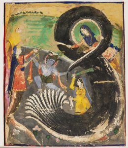 Krishna og Naga Kalia af Pakistani School