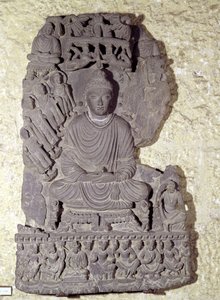 Siddende Buddha i meditation, 1.-4. århundrede af Pakistani School