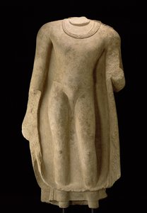 Stående figur af Buddha (hoved mangler), Gandhara