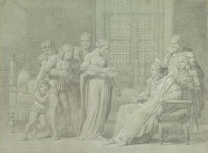 Kong Charles VIII af Frankrig med den døende Gian Galeazzo Sforza i Pavia, 1775-1860. af Palagi Filippo Pelagio