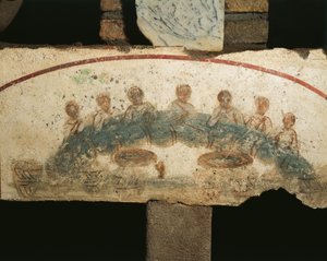 Eukaristisk banket, Cubicula of the Sacraments (fresko) af Paleo Christian