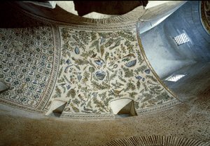 Paleokristen kunst: høstscene. Detalje af mosaik, 4. århundrede af Paleo Christian