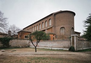 Udsigt over kirken St Sabina, grundlagt 422 af Paleo Christian