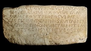 Paleochristian kunst: epitafium af Leucadia. Plade fra den gamle Makkabæerkirke i Lyon. Paris, Louvre-museet