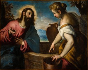 Jesus og den samaritanske kvinde (olie på lærred)