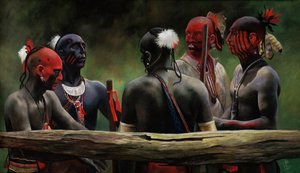 Op mod hegnet, 2004 (pastel)