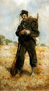 Militære uniformer, samling af 5 (olie om bord) (se også 349159-62) af Panos Aravantinos