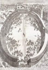 En stor foldeplade af Det Store Teater, 1680 af Paolo Amato