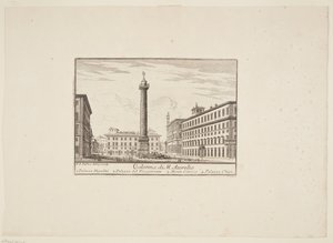 Kolonne af M. Aurelio. 1. Palazzo Niccolini. 2. Palace of the vicegente. 3. Monte Cirio. 4. Palazzo Chigi af Paolo Anesi