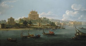 Udsigt over Villa Costaguti og Villa Pamphilj mellem Anzio og Nettuno. af Paolo Anesi