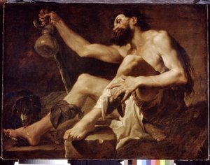 Lazarus som en elendig tigger. (Lazarus som en fattig tigger). Maleri af Paolo Pagani (1660-1716), olie på lærred