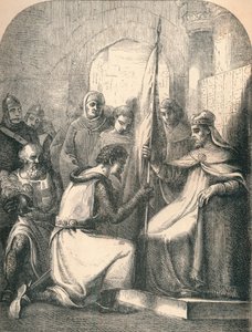 Hugh de Vermandois modtager et indviet banner fra pave Urban, 1869 af Paolo Priolo