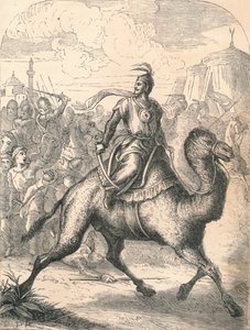 Saladin flygter på en hurtig dromedar, 1869 af Paolo Priolo