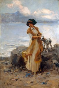 Harmony on Lake Mergozzo, af Paolo Sala (1859-1924), olie på lærred