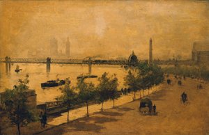The Thames Embankment, London (olie på panel)
