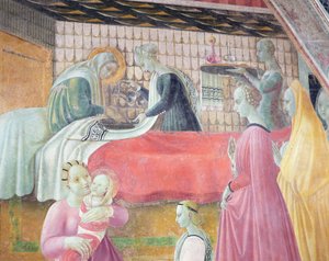 Jomfruens fødsel, fra Assumptionskapellet, 1440 af Paolo Uccello