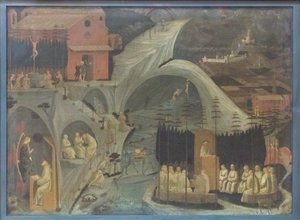 Scener fra klosterlivet (Tebaide) af Paolo Uccello