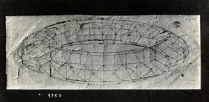 Undersøgelse af en "mazzocchio" (polstret oprullet bund af en hætte) (pen & blæk på papir) af Paolo Uccello