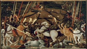 Slaget ved San Romano i 1432: The Unseating of Bernardino della Carda af Paolo Uccello