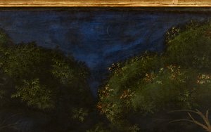 Jagten i skoven, ca.1465-70 olie på panel detalje af 100861 af Paolo Uccello