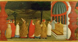 Vanhelligelse af hostien (hussvamp på træ) af Paolo Uccello