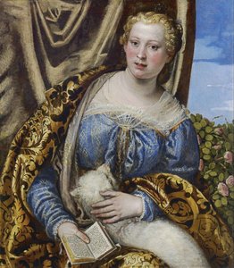 Portræt af en dame som Saint Agnes af Paolo Veronese