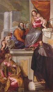 Den hellige familie med St. Johannes Døberen, St. Anthony Abbed og St. Catherine, 1551 af Paolo Veronese