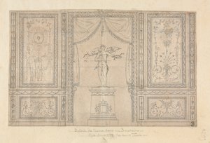Statue af Amor i en murniche af Paolo Vincenzo Bonomini
