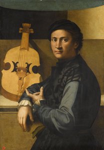 Portræt af en bratschspiller af Paolo Zacchia the Elder