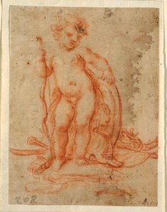 Tegning, design til Amor og våbentrofæ, 1710-28