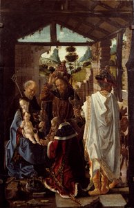 Tilbedelse af Magi. (olie på træ, omkring 1582) af Paolo de San Leocadio